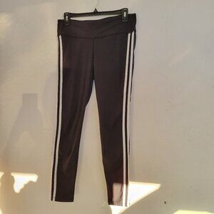 Marine Layer Workout Active Striped Black Full Length Legging Tights Size Large